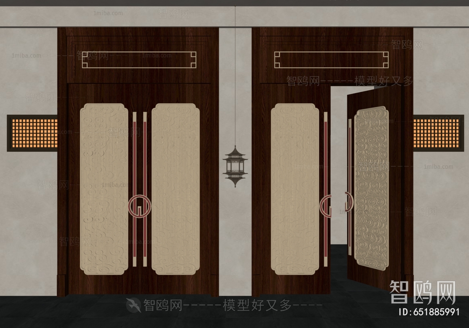 New Chinese Style Double Door