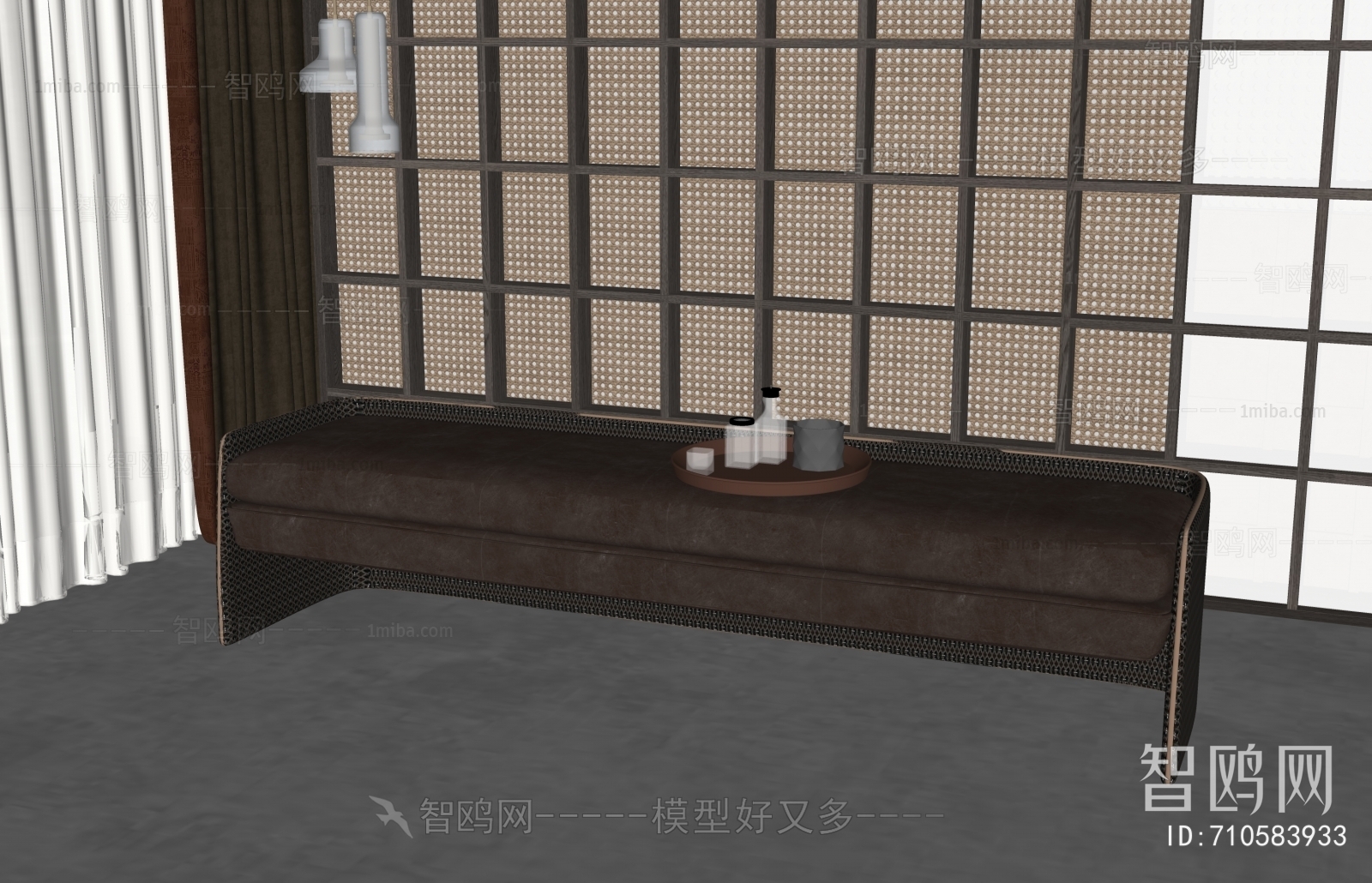 新中式长沙发凳