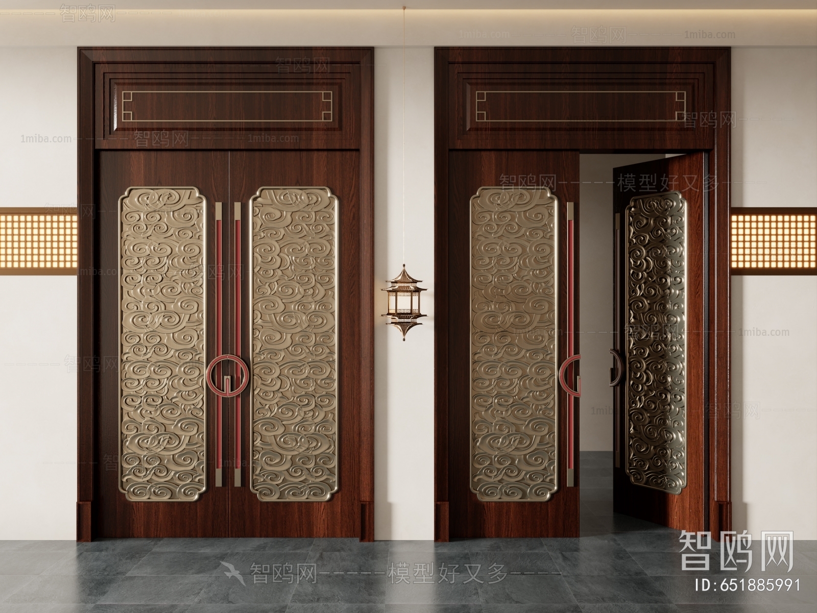 New Chinese Style Double Door