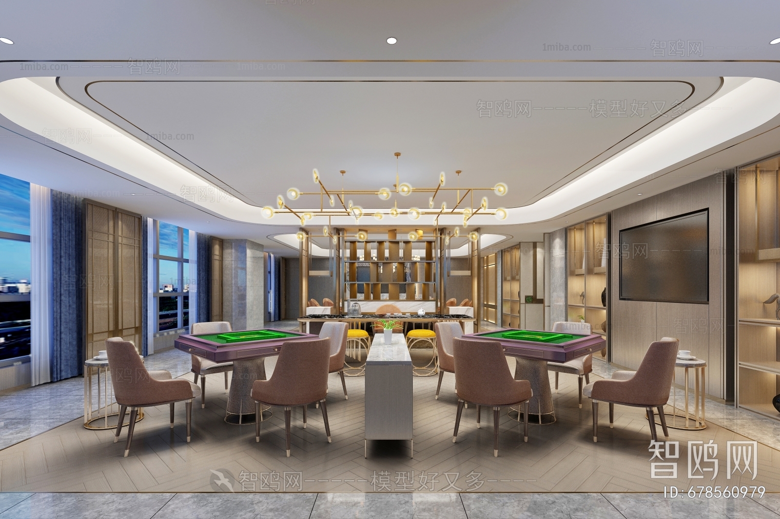 新中式酒店棋牌室