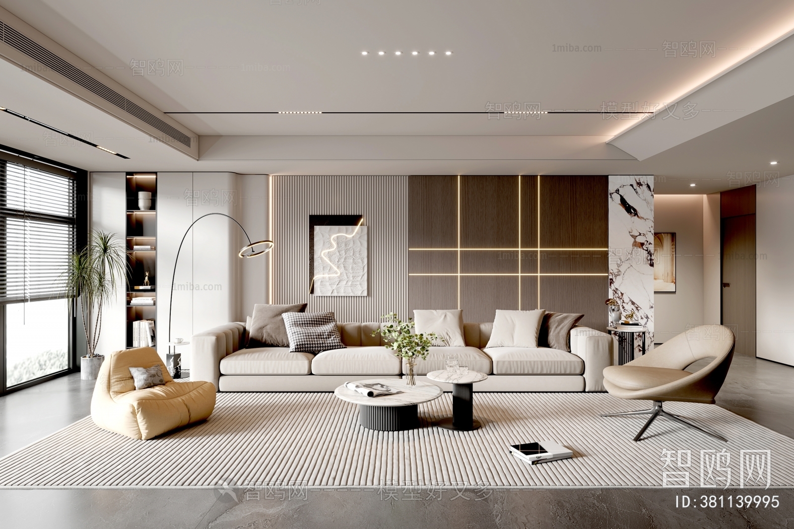 Modern A Living Room sketchup Model Download - Model ID.381139995 | 1miba