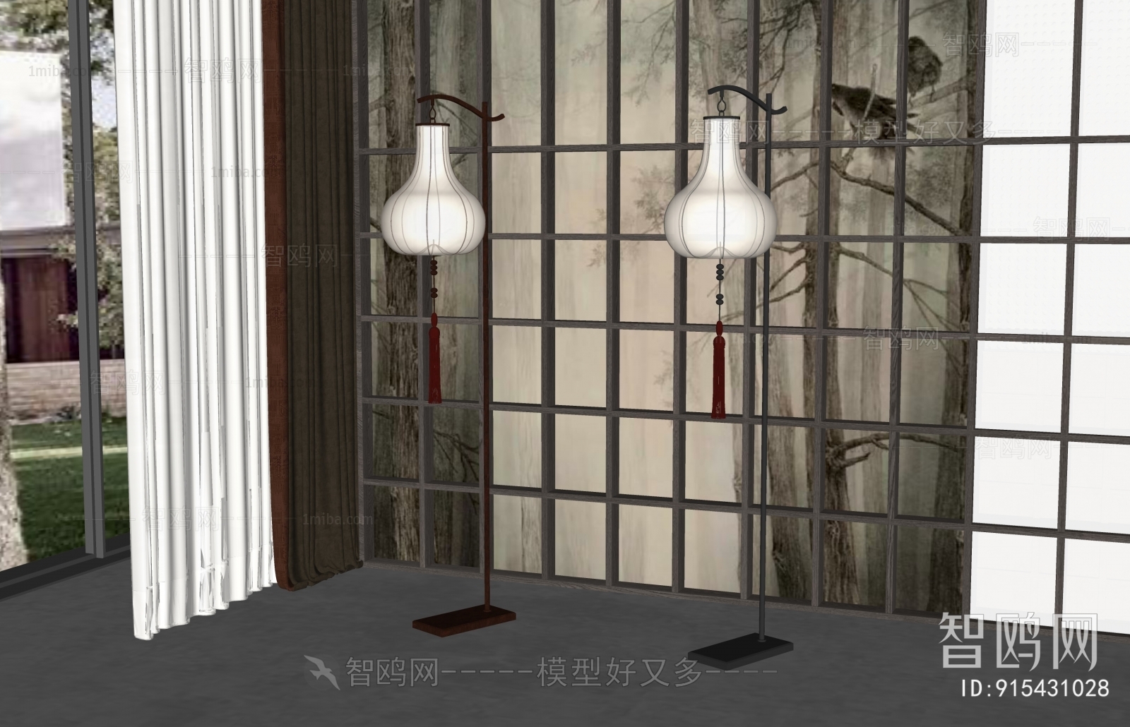 New Chinese Style Floor Lamp