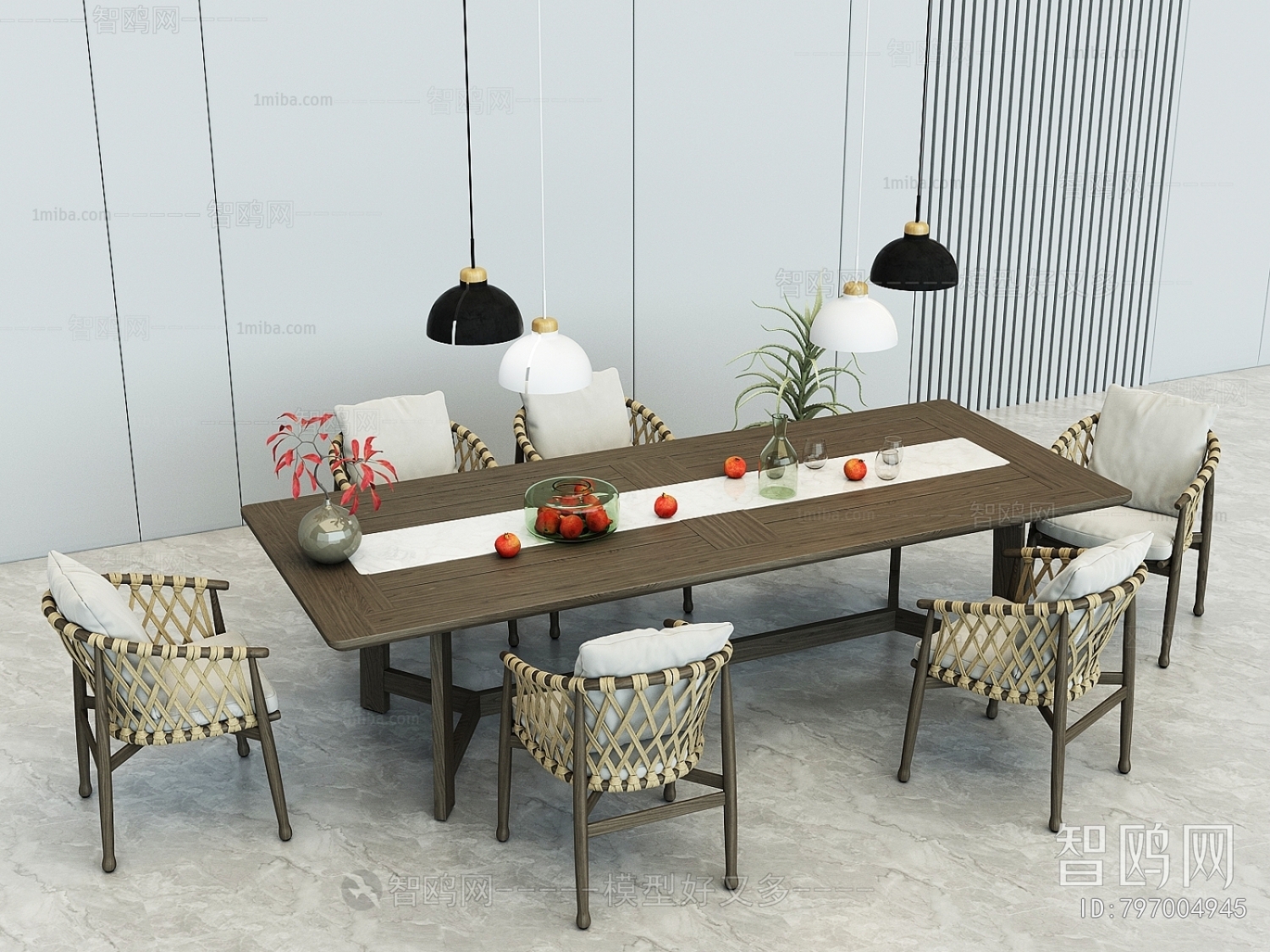 Wabi-sabi Style Dining Table And Chairs