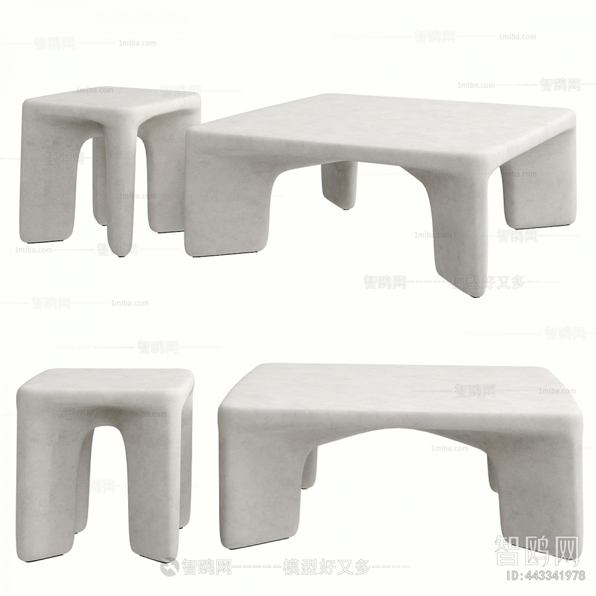现代低腿混凝土桌