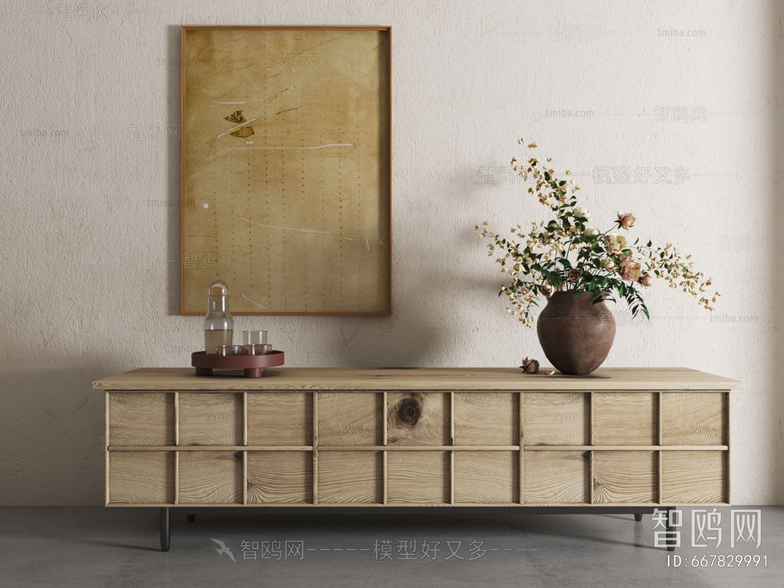 Wabi-sabi Style TV Cabinet