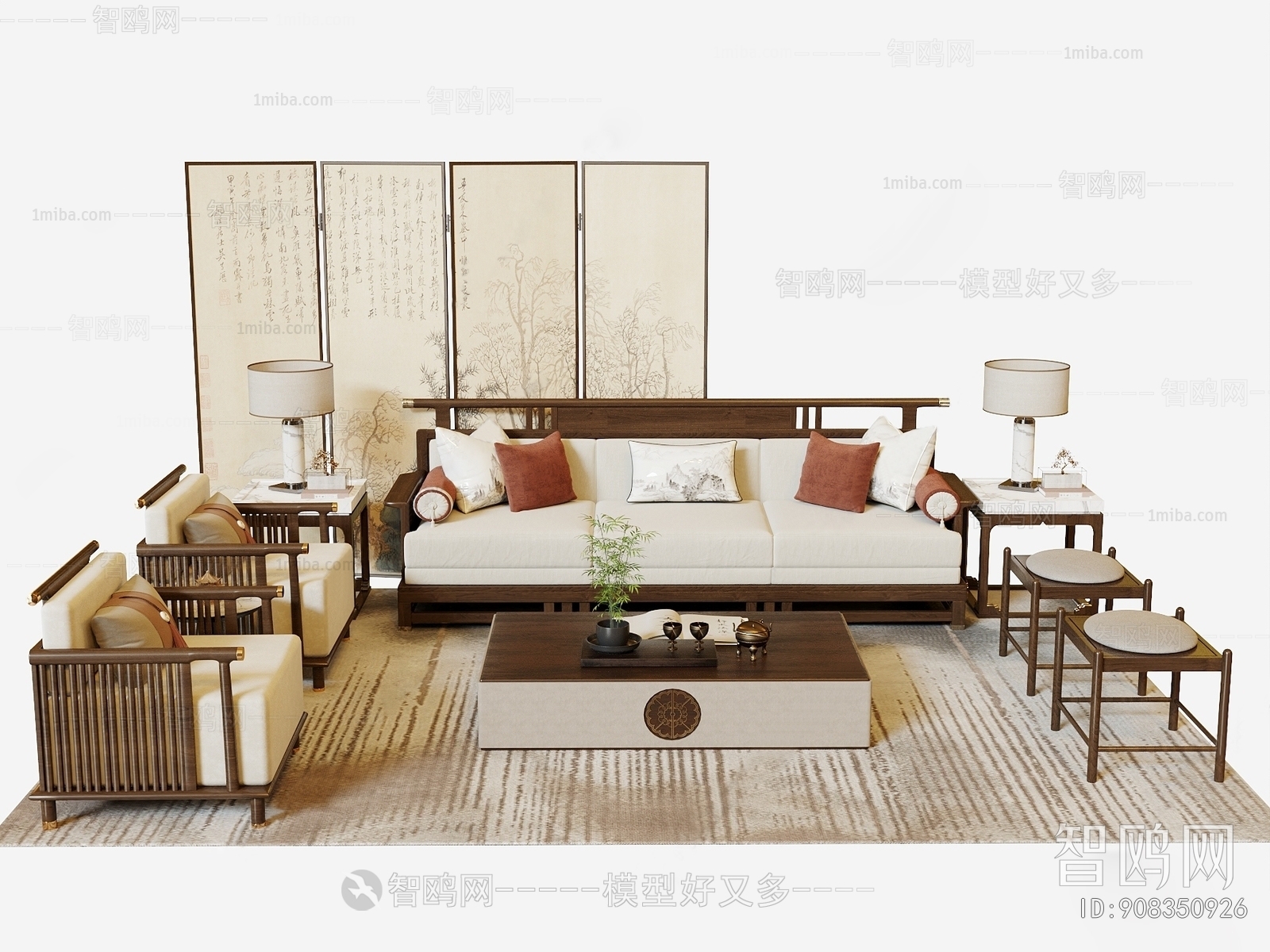 New Chinese Style Sofa Combination