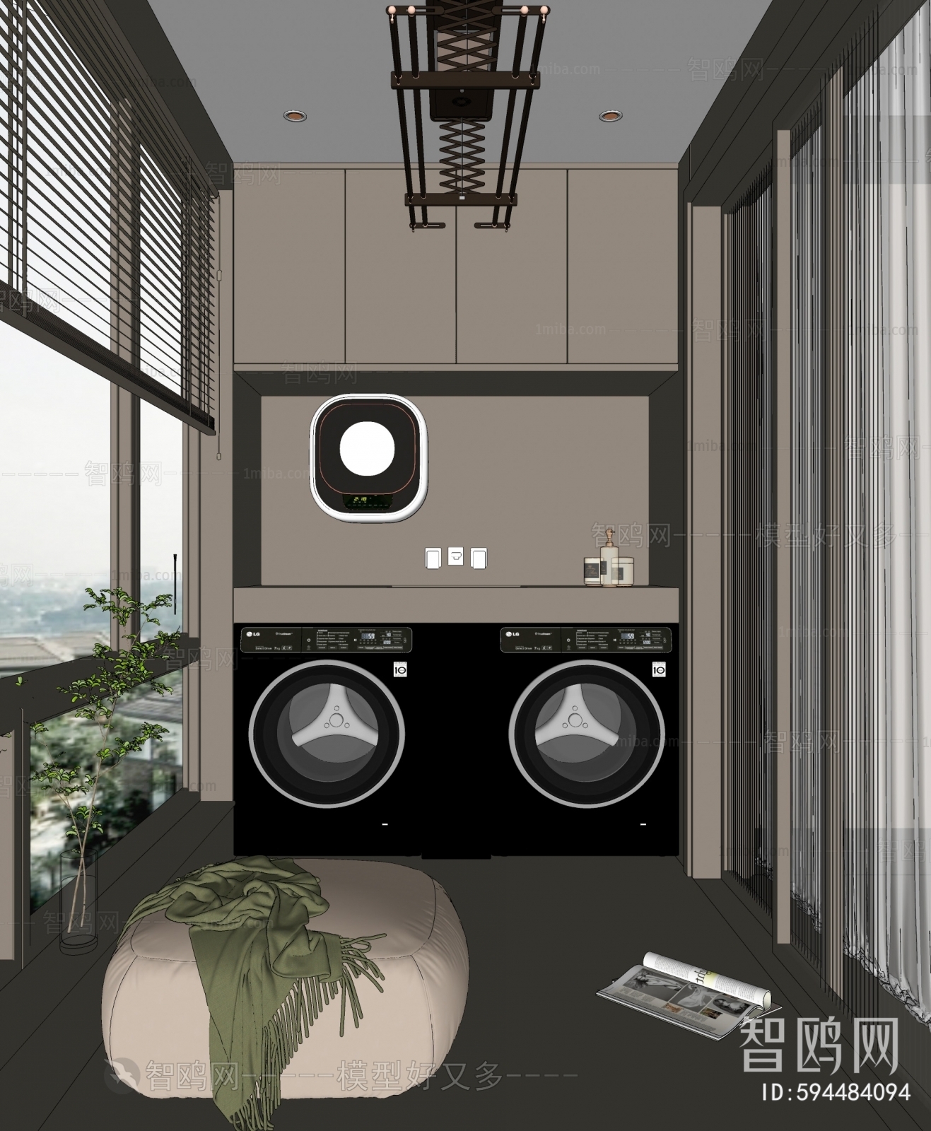 Modern Balcony Laundry Room