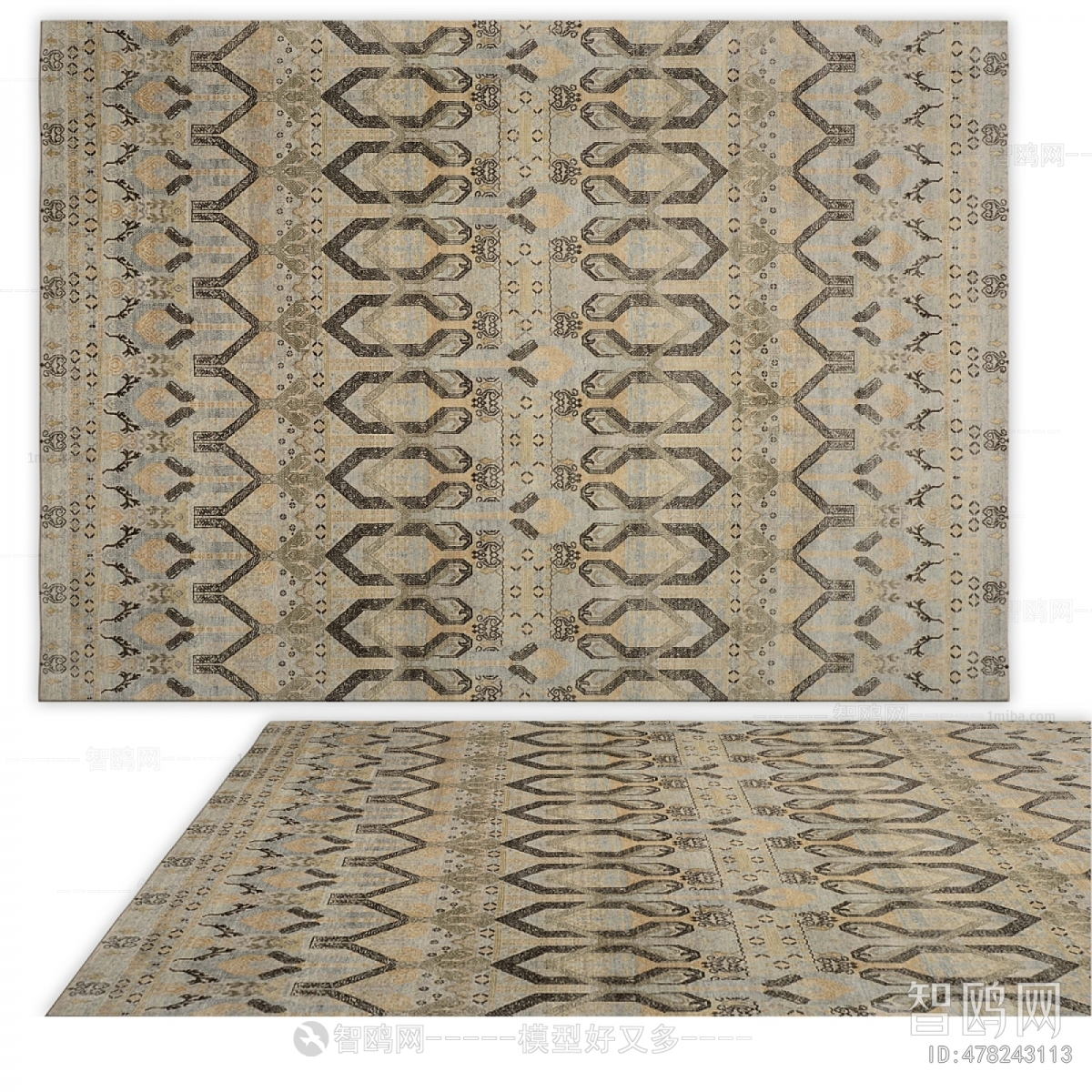 现代几何图案地毯