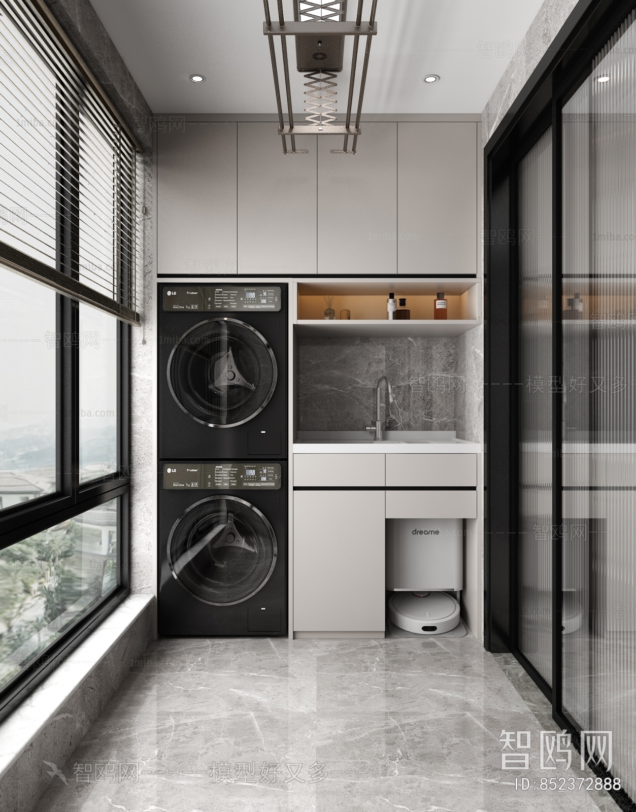 Modern Balcony Laundry Room