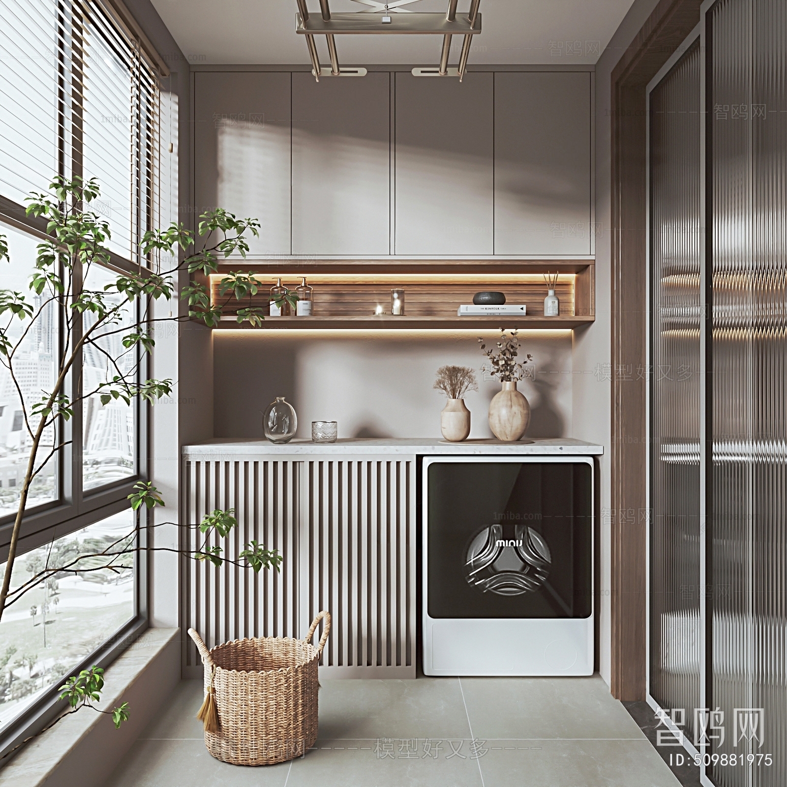 Modern Balcony Laundry Room