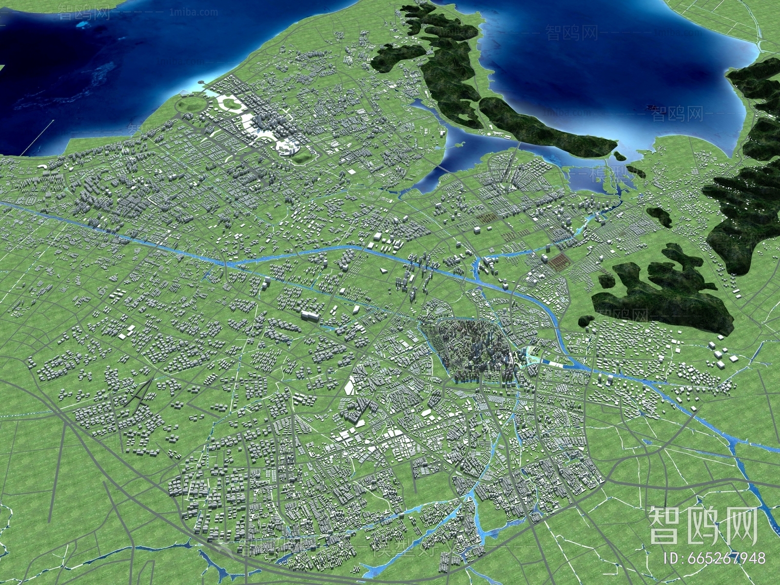 Modern Architectural Bird's-eye View Planning