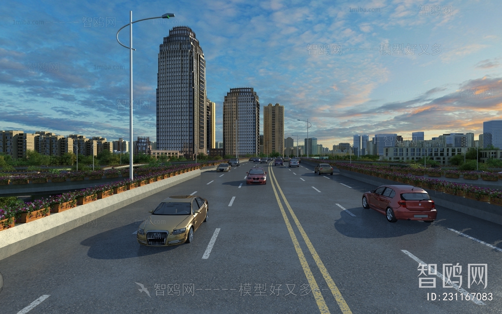 现代都市市政道路景观