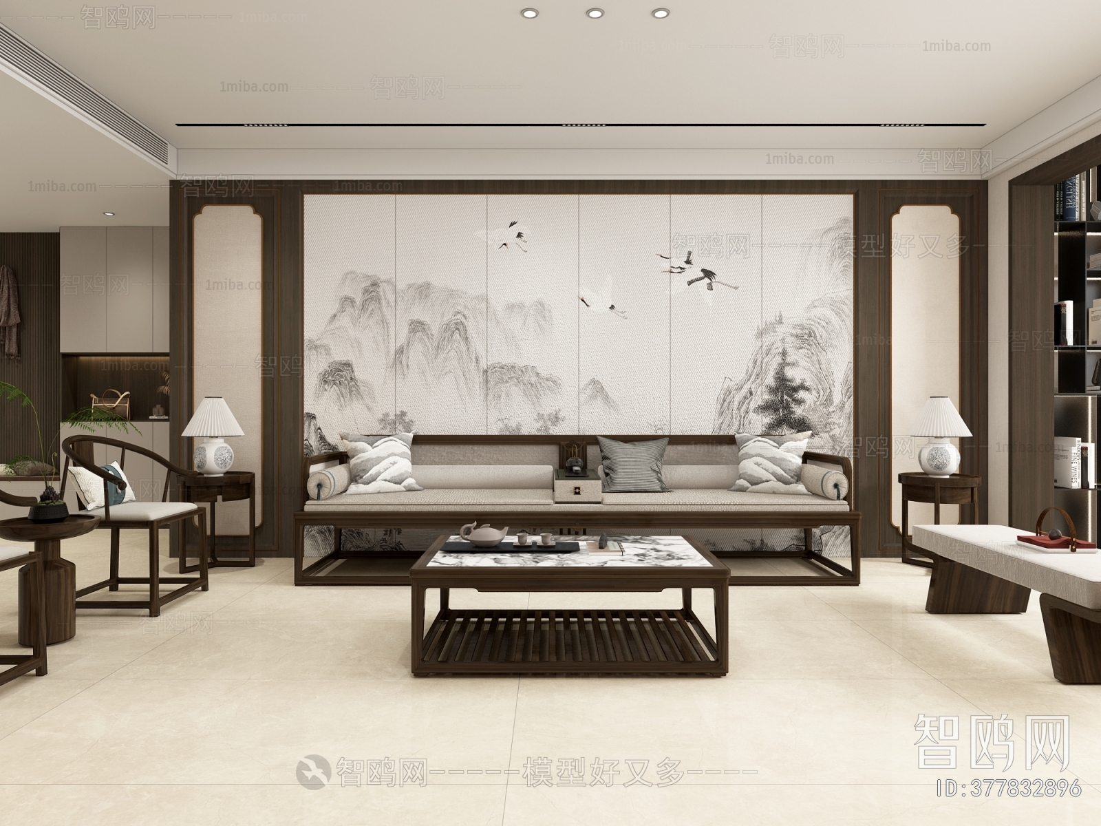 New Chinese Style A Living Room