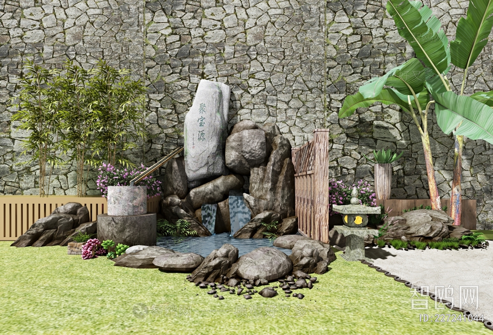 New Chinese Style Rockery Waterscape