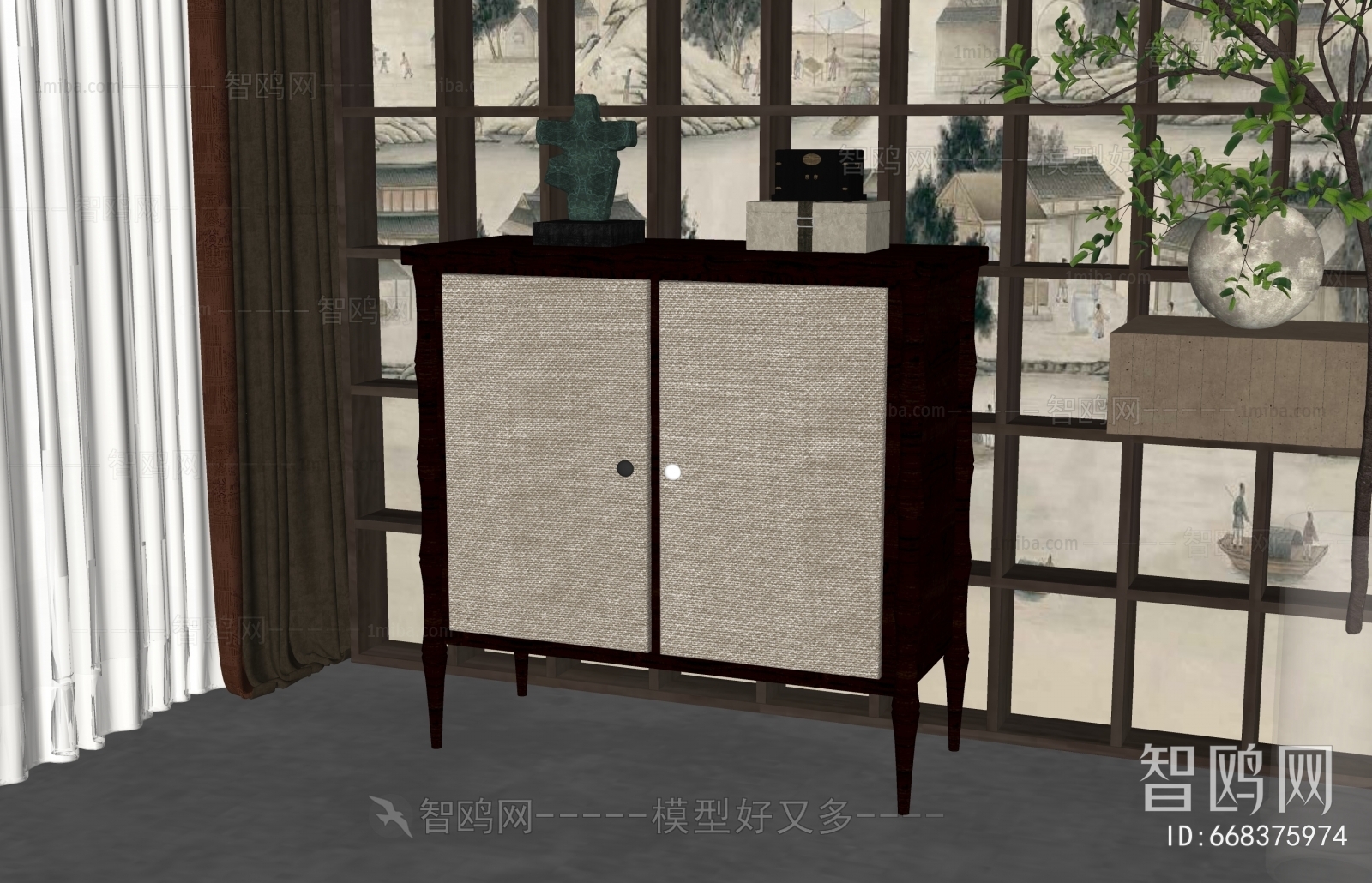 New Chinese Style Entrance Cabinet