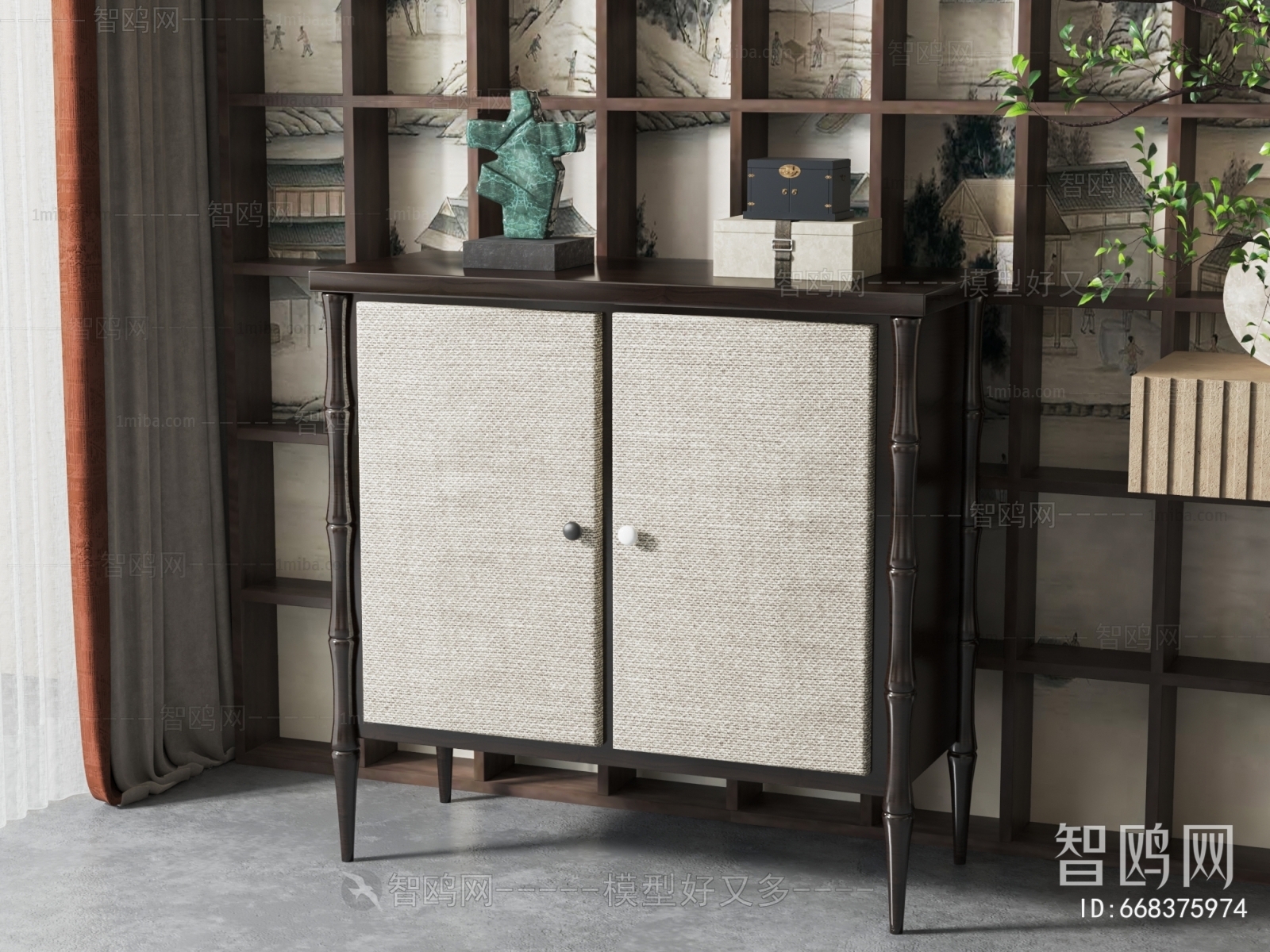 New Chinese Style Entrance Cabinet