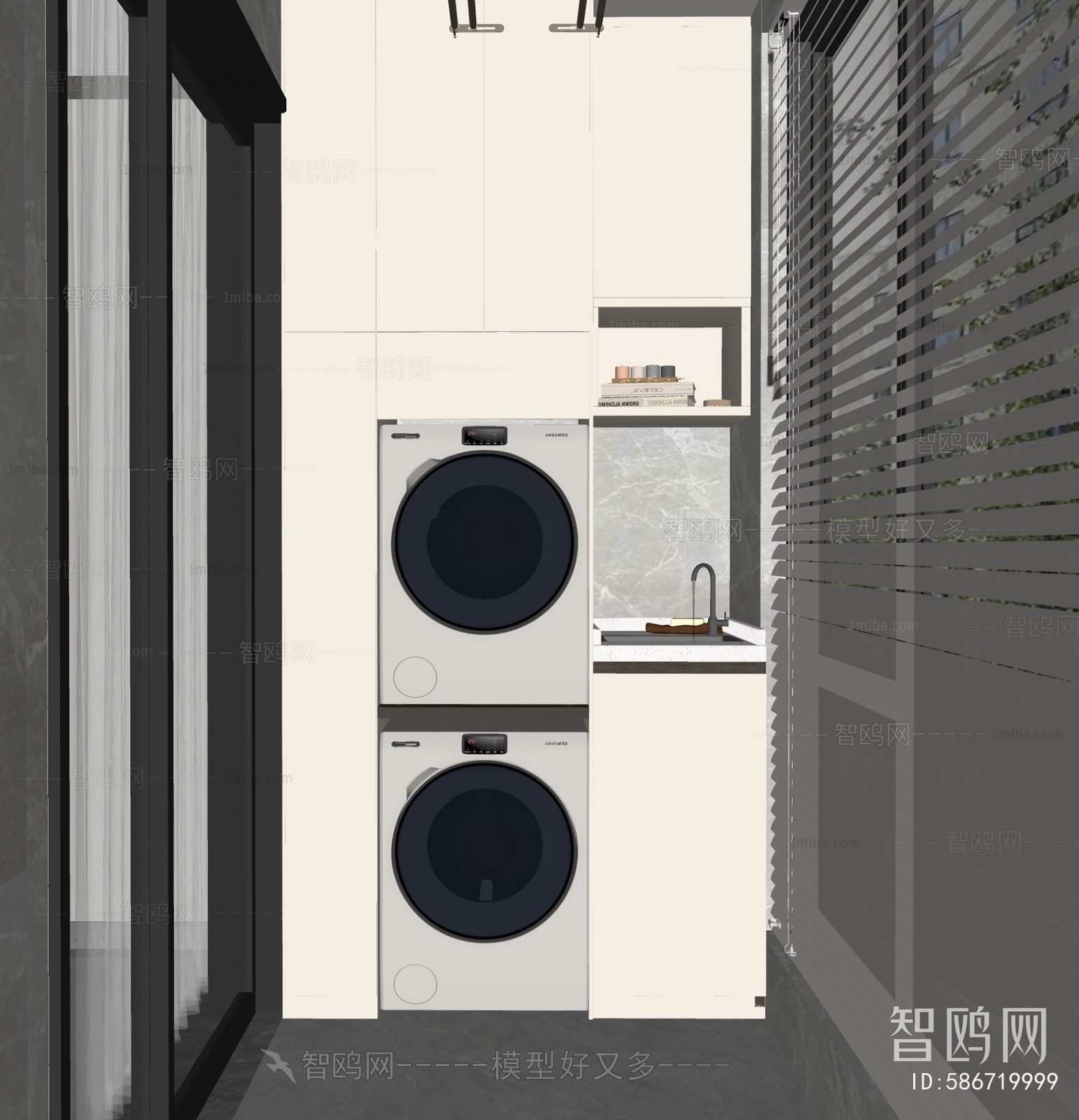 Modern Balcony Laundry Room