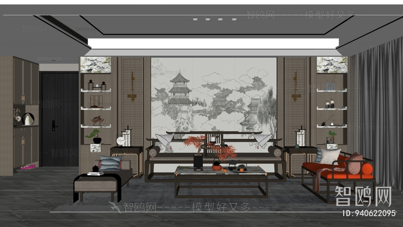 New Chinese Style A Living Room