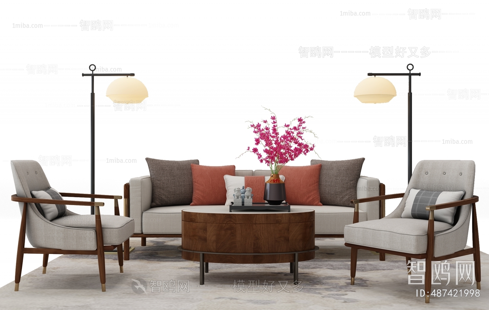 Modern Chinese Style Sofa Combination