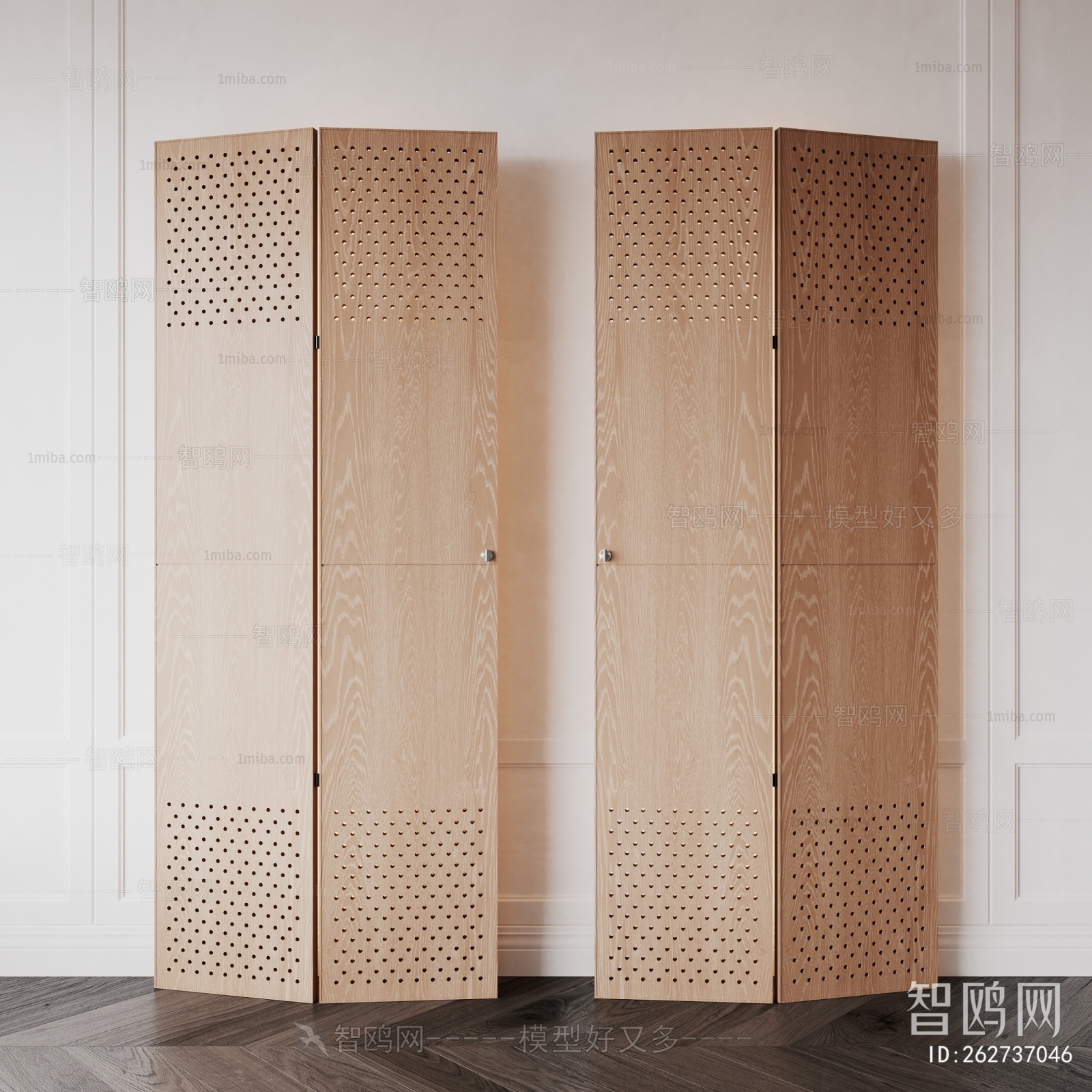 Wabi-sabi Style Wooden Screen Partition