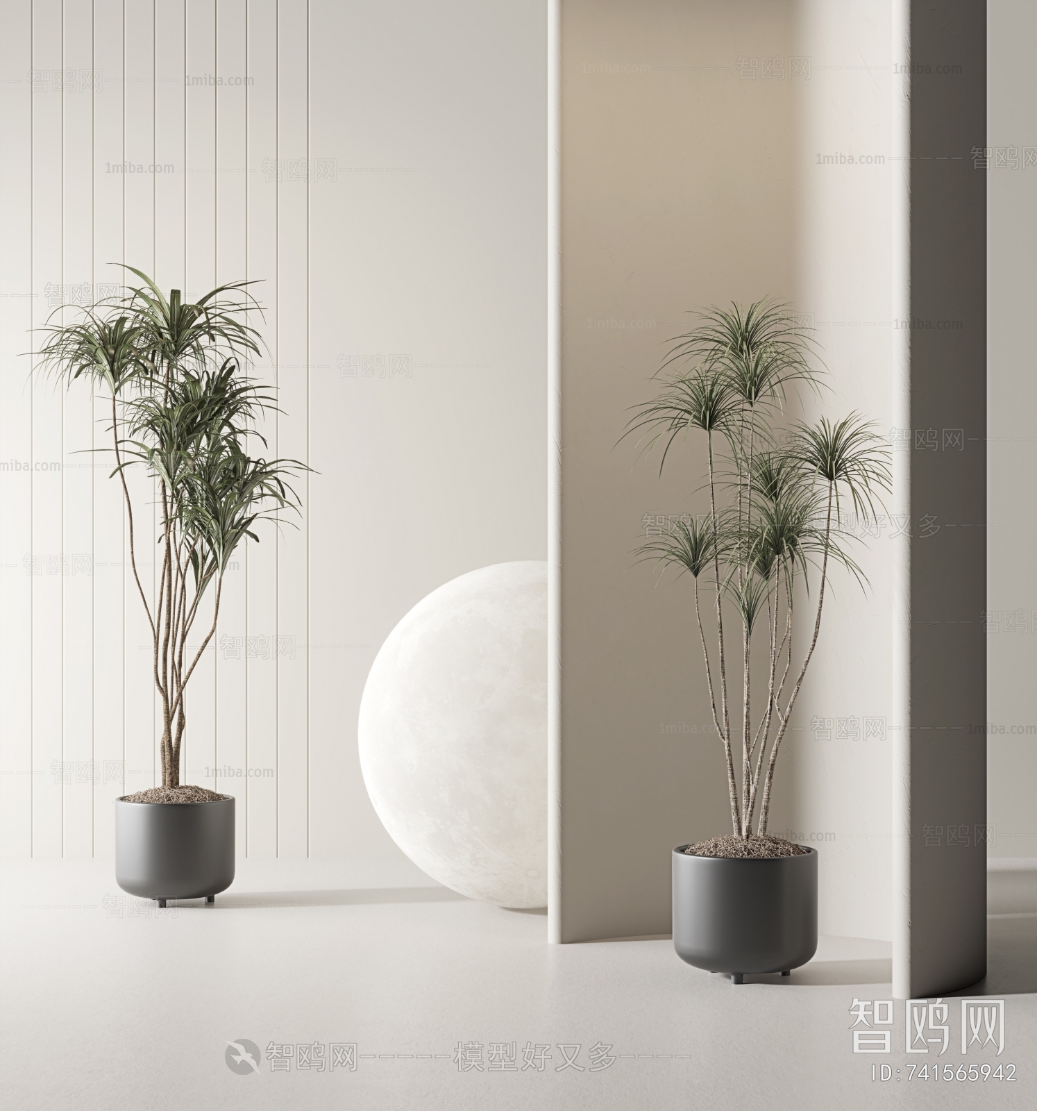 Modern Ground Green Plant Potted Plants