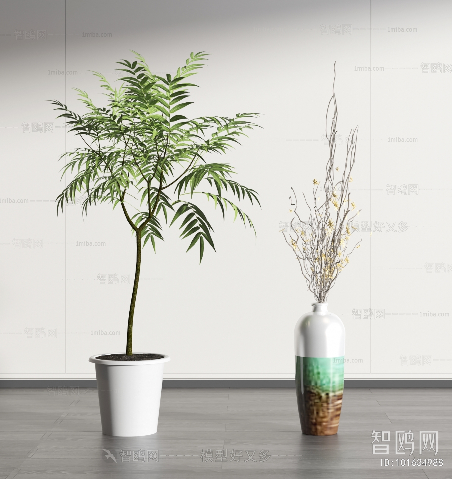 New Chinese Style Ground Green Plant Potted Plants