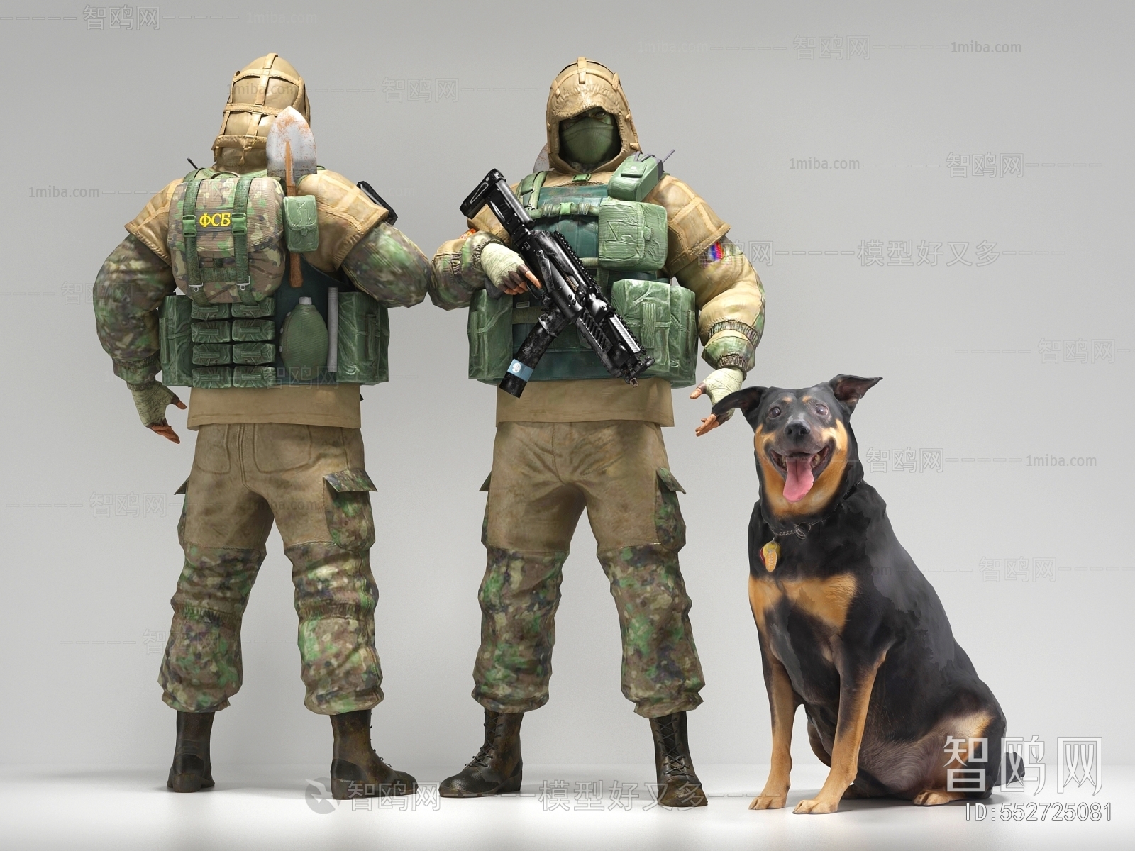 现代士兵特警  警犬