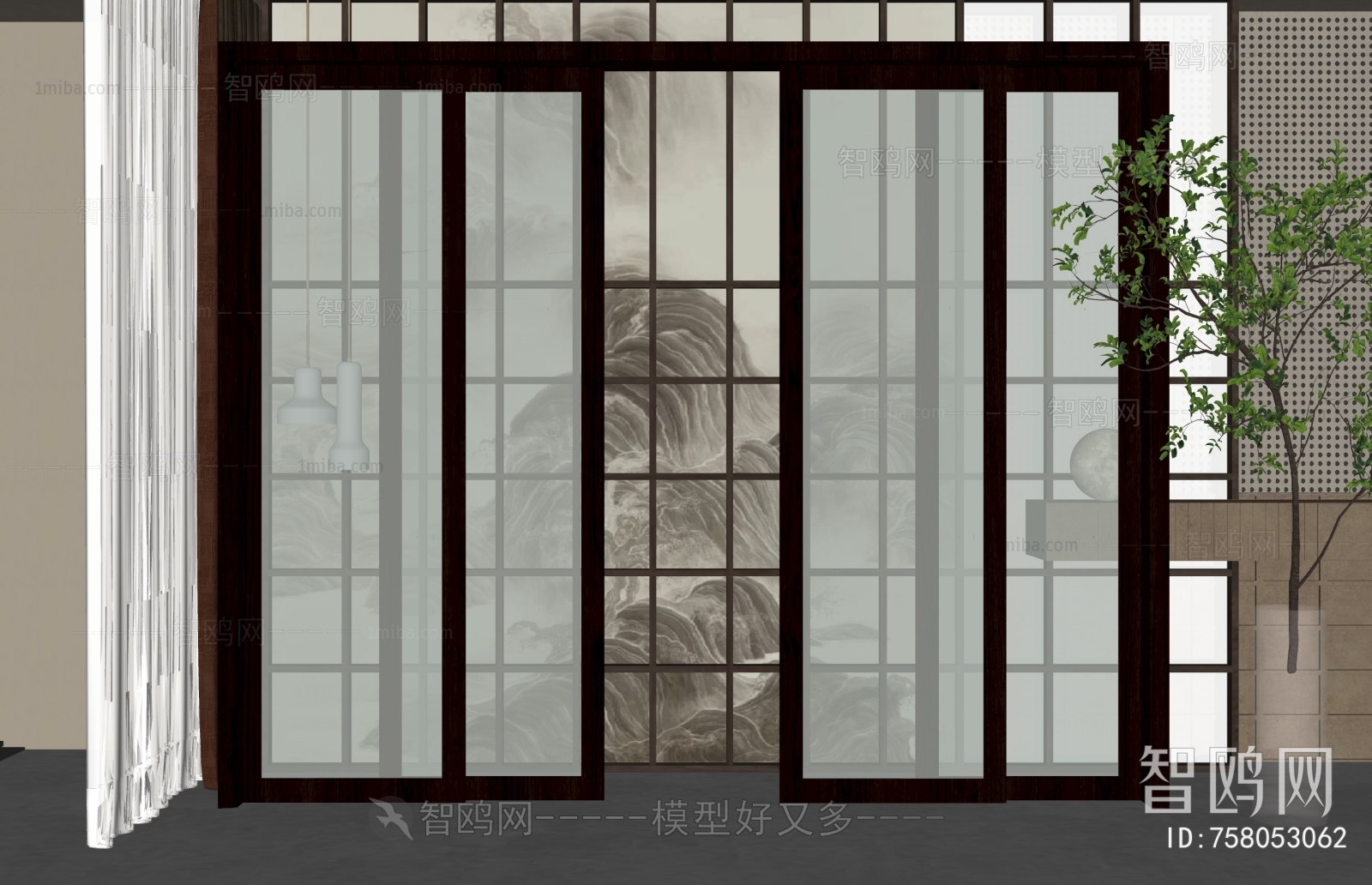 New Chinese Style Sliding Door