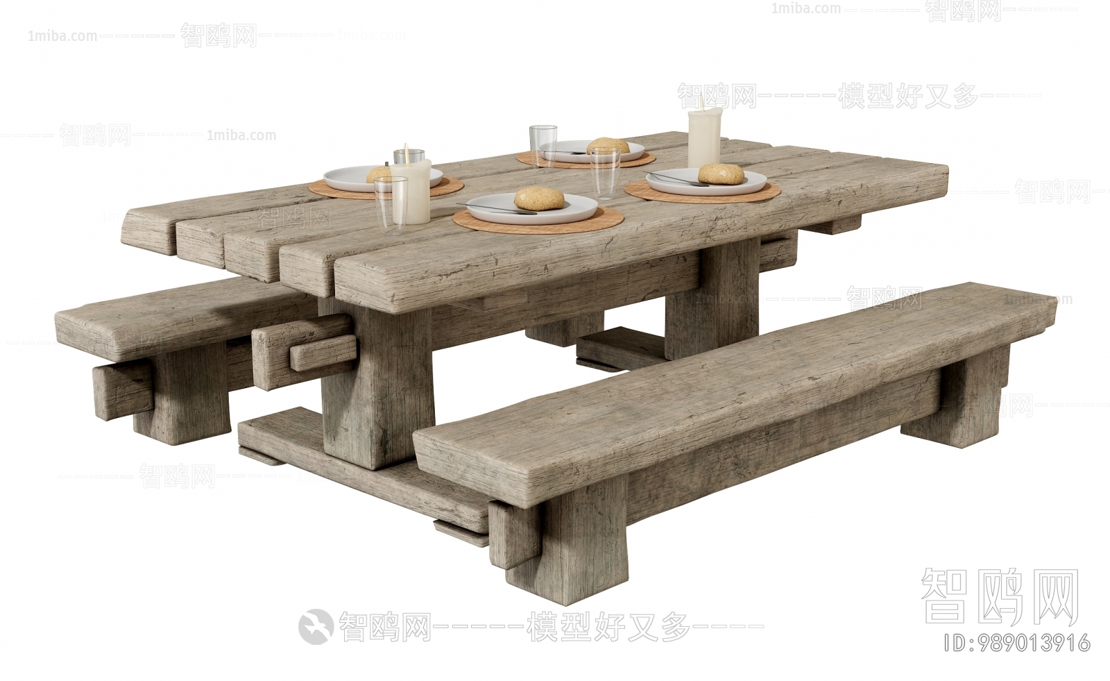 Wabi-sabi Style Dining Table And Chairs