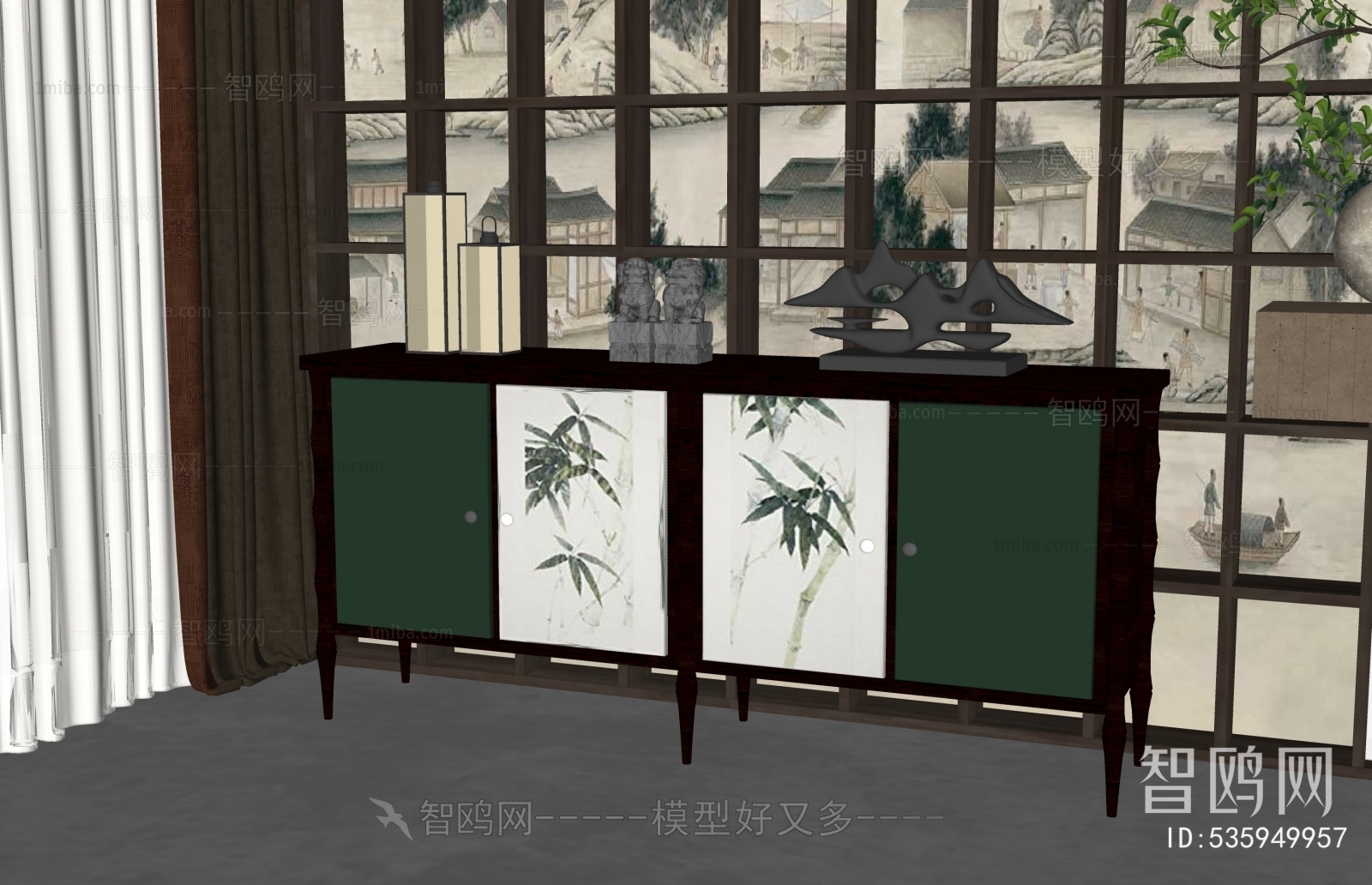 New Chinese Style Entrance Cabinet