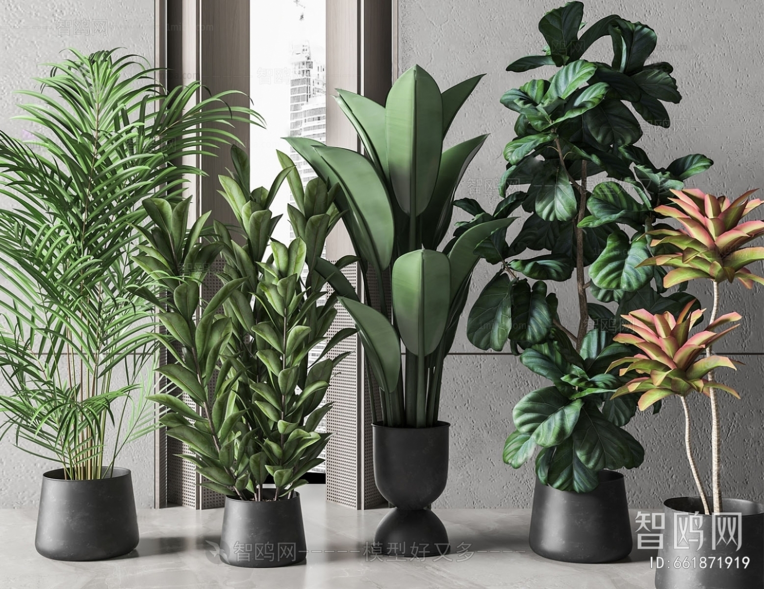 Modern Ground Green Plant Potted Plants