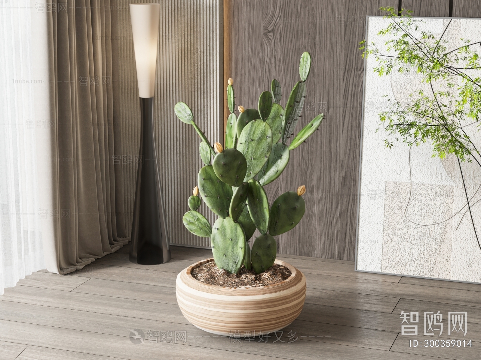 Modern Potted Green Plant