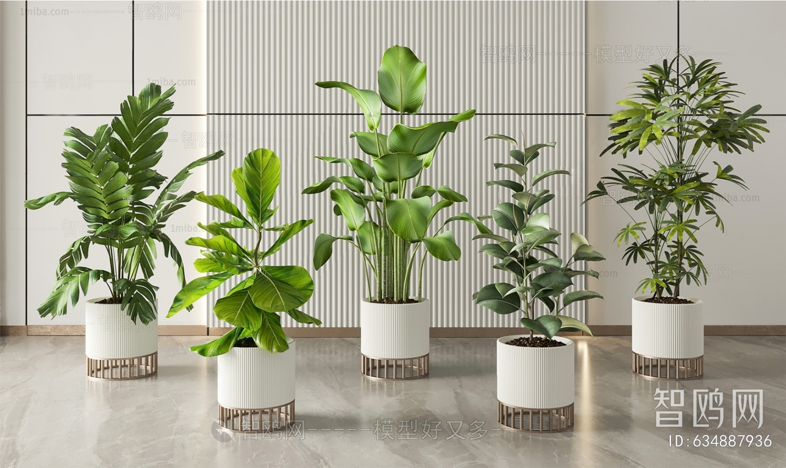 Modern Ground Green Plant Potted Plants