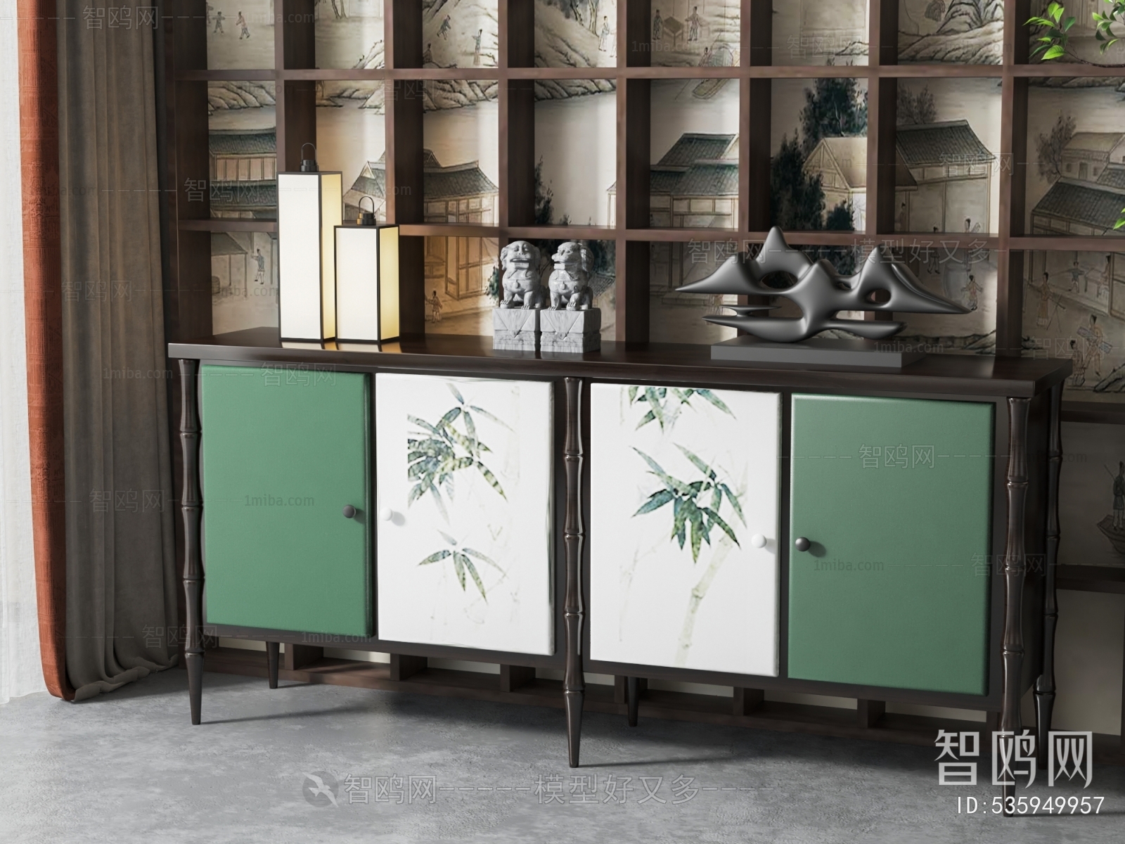 New Chinese Style Entrance Cabinet