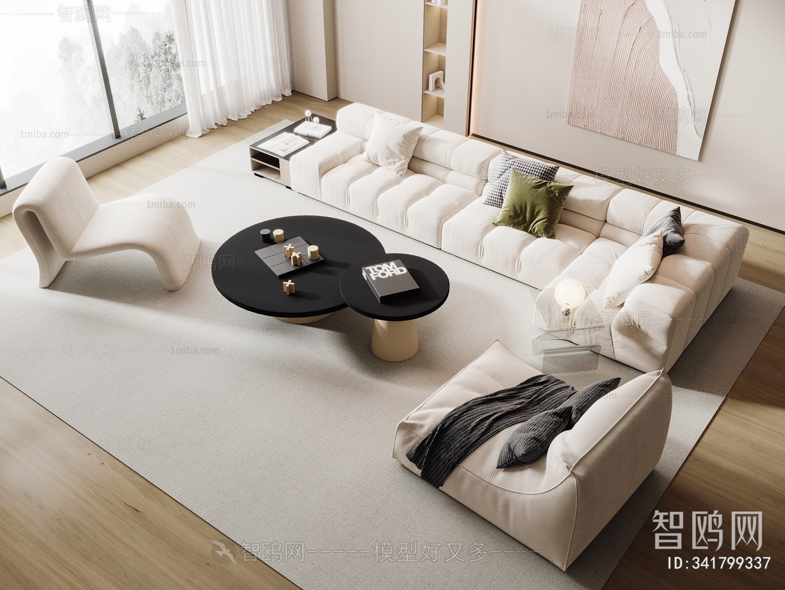 Modern Wabi-sabi Style Sofa Combination