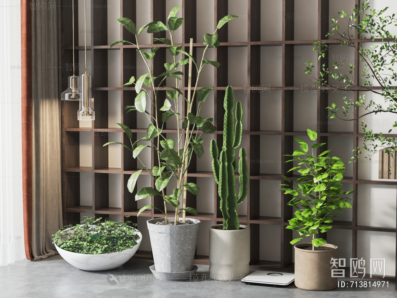 Modern Ground Green Plant Potted Plants