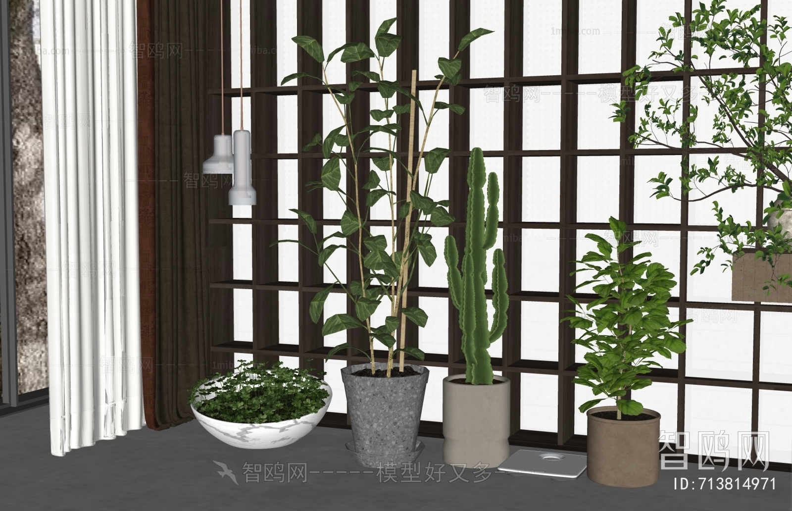 Modern Ground Green Plant Potted Plants