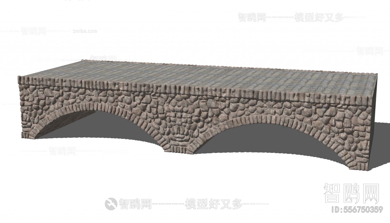 中式景观桥 石拱桥3D模型下载
