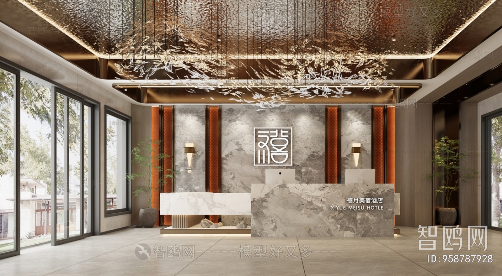 New Chinese Style Lobby Hall