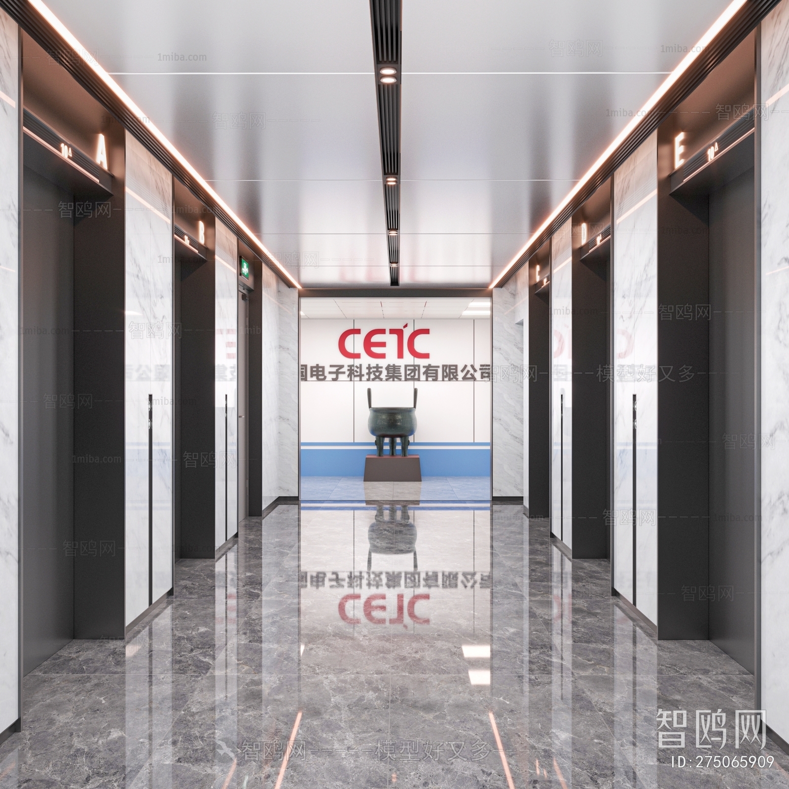 Modern Office Elevator Hall