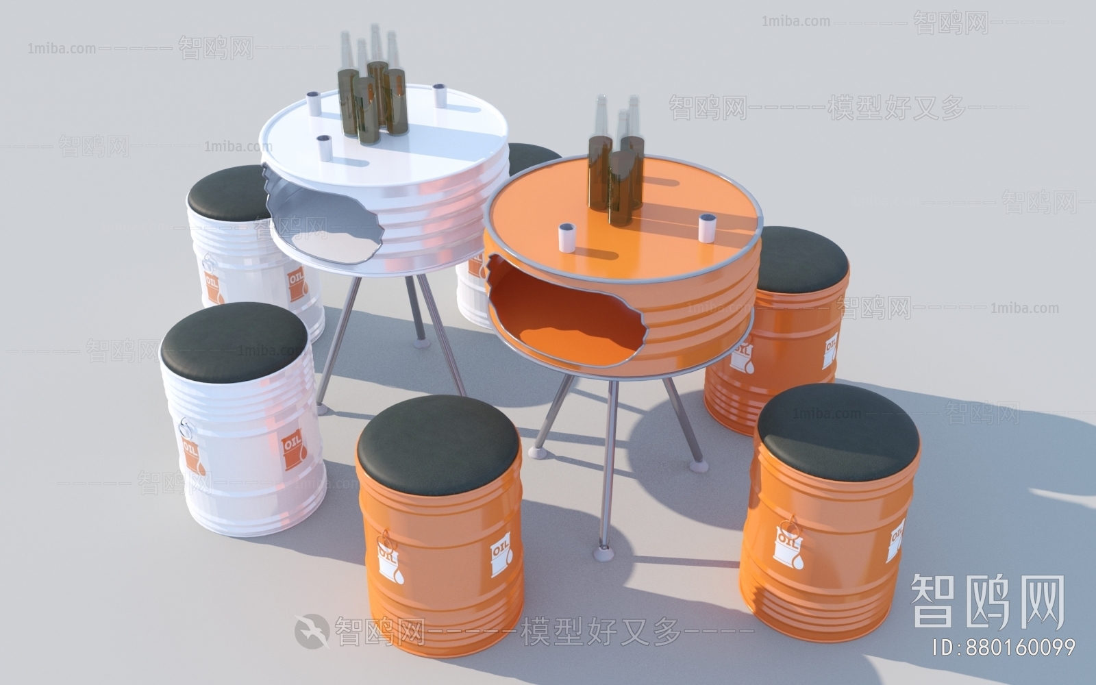 工业风创意油桶桌椅组合