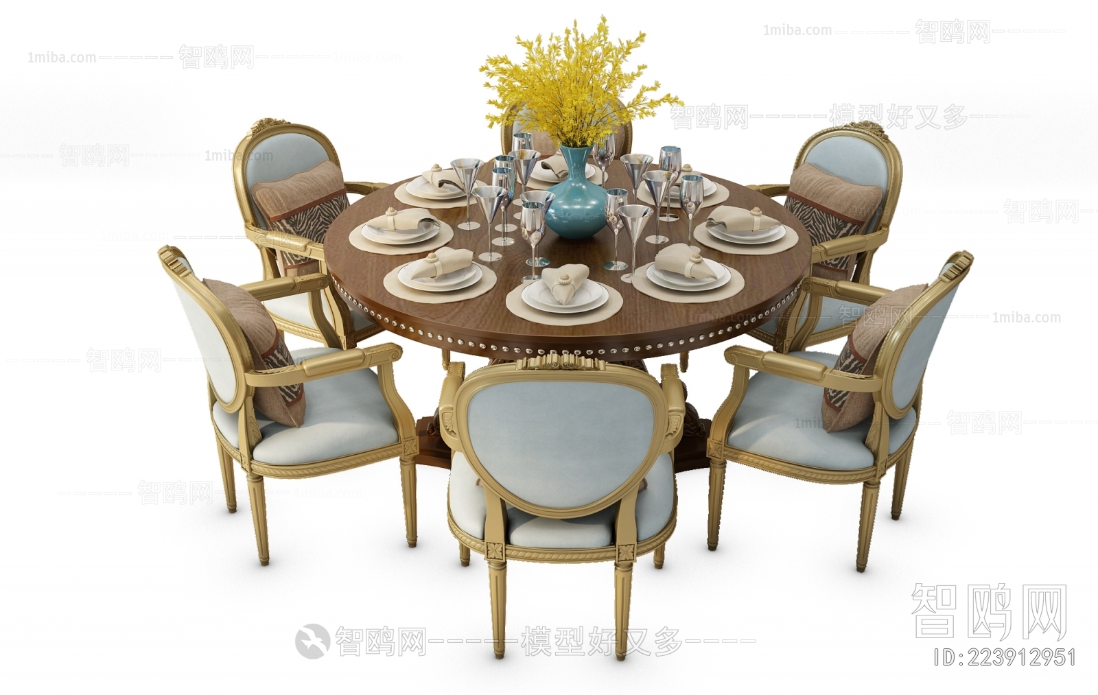 Simple European Style Dining Table And Chairs