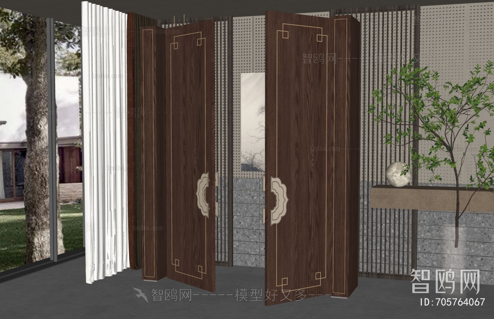 New Chinese Style Double Door