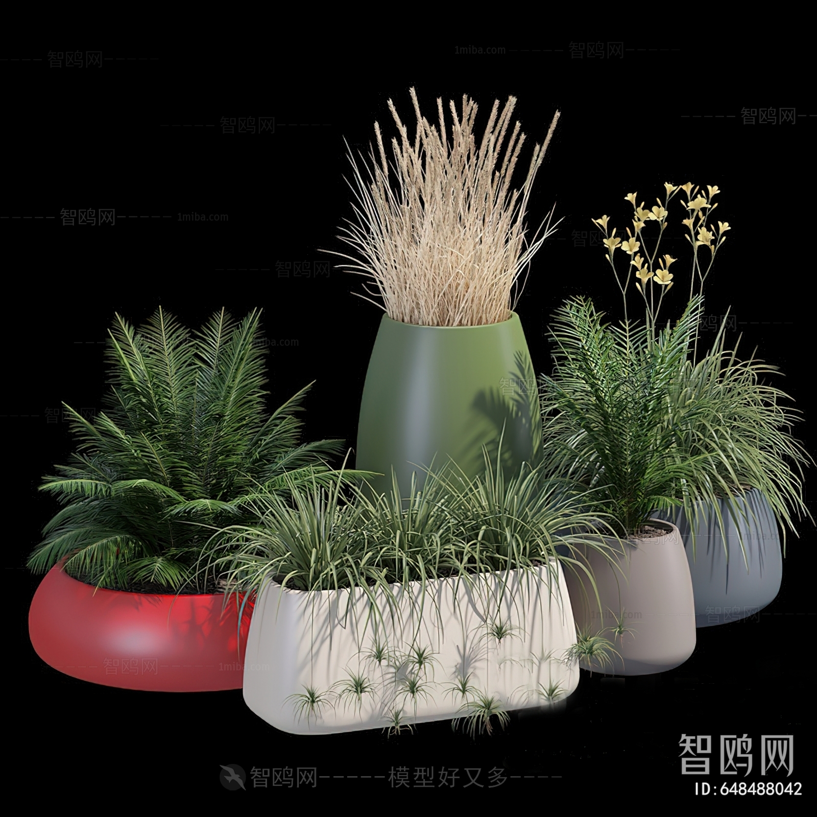 Modern Potted Green Plant