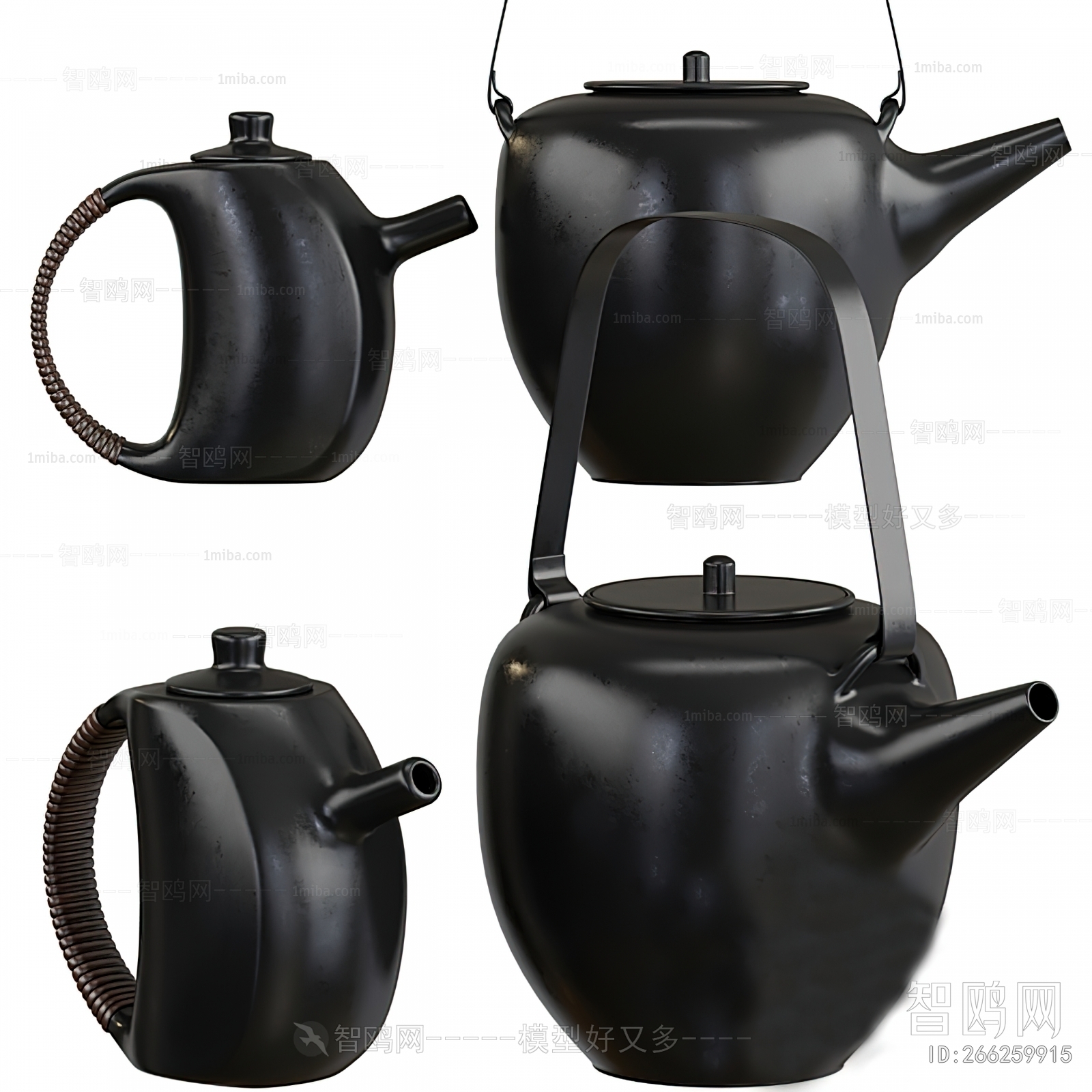 现代茶壶组合