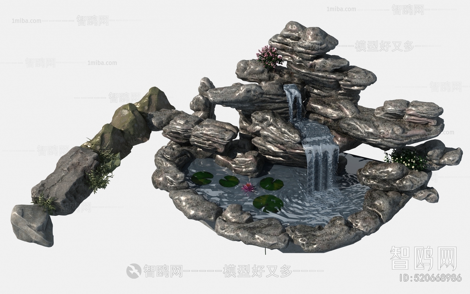 Chinese Style Rockery Waterscape