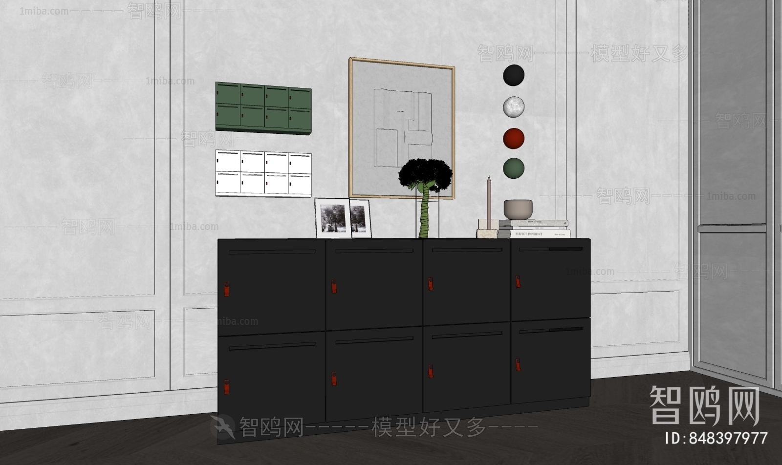Modern Wabi-sabi Style Decorative Cabinet