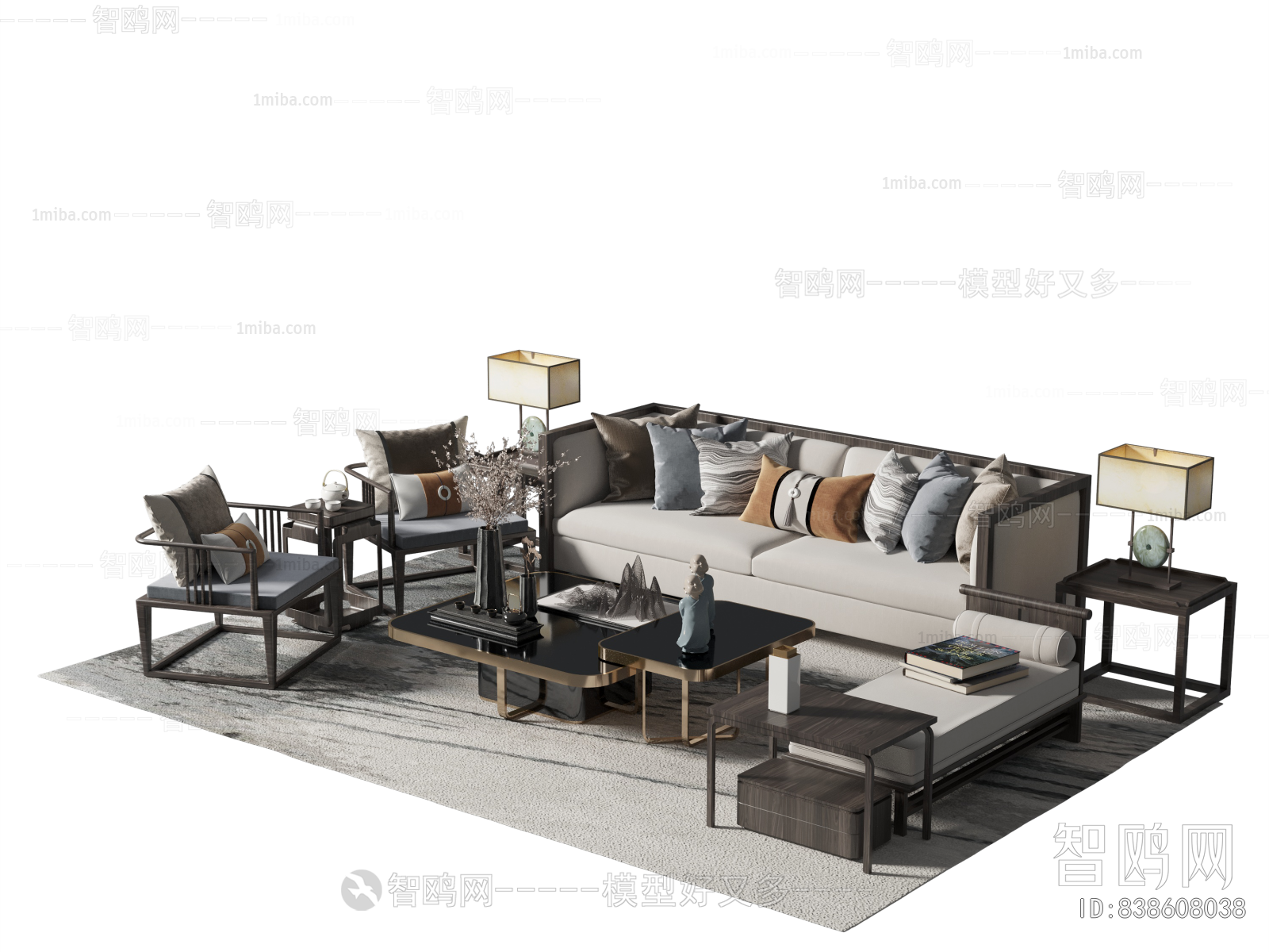 New Chinese Style Sofa Combination