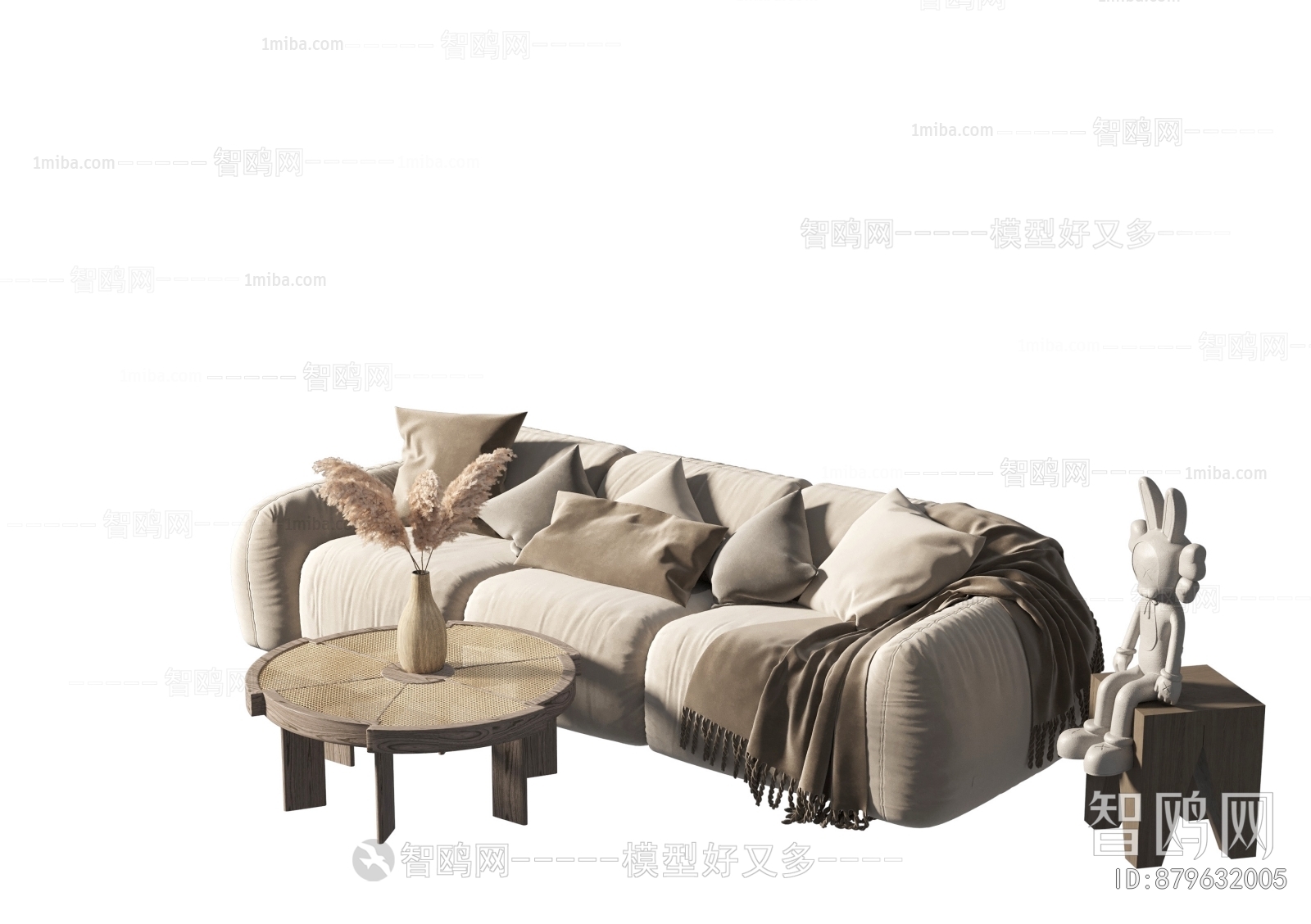 Wabi-sabi Style Multi Person Sofa