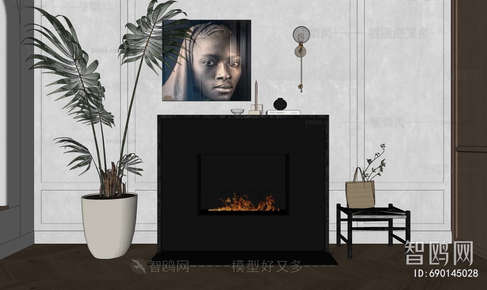 Wabi-sabi Style Fireplace